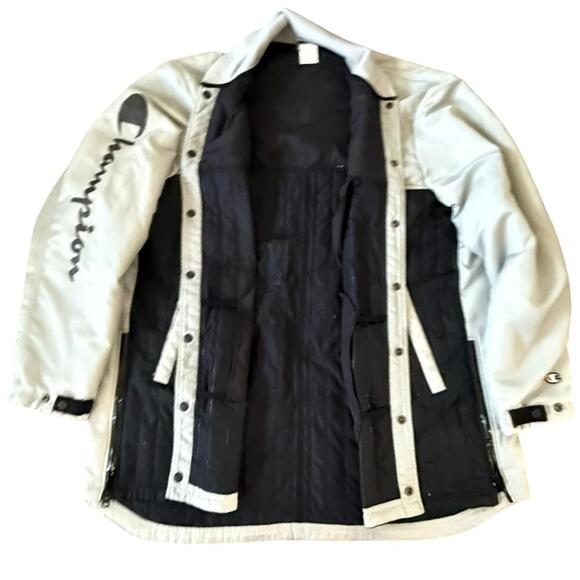 Champion 3XL Black Gray Colorblock Jacket – Logo Sleeve, Oversized Fit - Picture 4 of 8